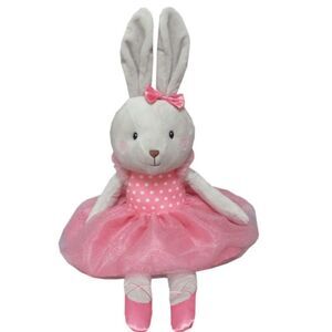 NWT Spark Bunny Rabbit Ballerina Rattle Plush Girl Lovey Snuggle Buddy Easter